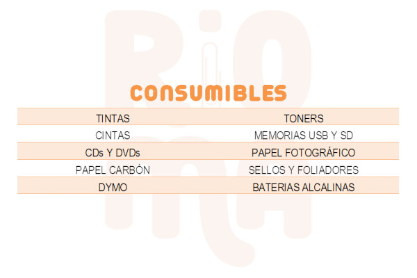Consumibles y Accesorios Originales disponibles en RIOMA Suministros, Sección Cómputo, 